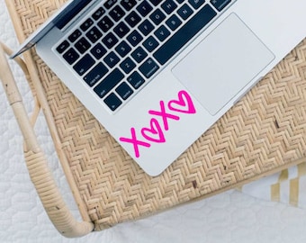 XOXO Laptop Sticker -SET OF 2 Cute Stickers - Free Hugs - Free Kisses - Macbook Vinyl Decal , Mac Sticker , Hugs And Kisses Decal ,