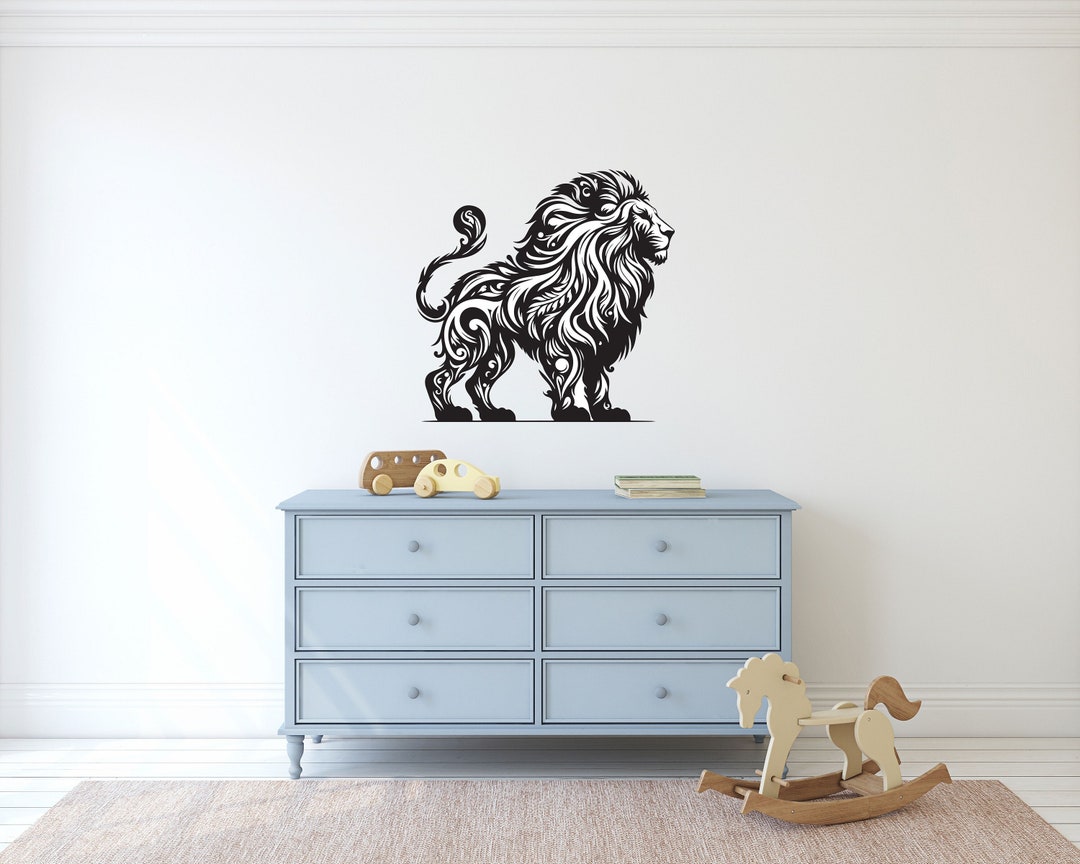 Tribal Lion Wall Sticker - King of the Jungle - Jungle Theme Deocr ...
