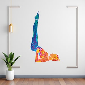 Yoga Wall Art , Colorful Studio Wall Decal , Meditation Room Decor , Tranquil Gym Decal , Yoga Wall Sticker - TheVinylCreations