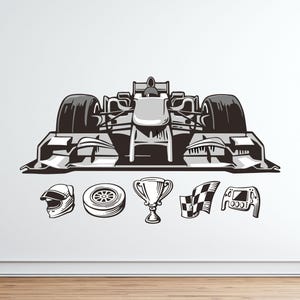 Formula 1 Wall Sticker , Formula One Driver , Boys Room Decor , Grand Prix , Racing Car Gift