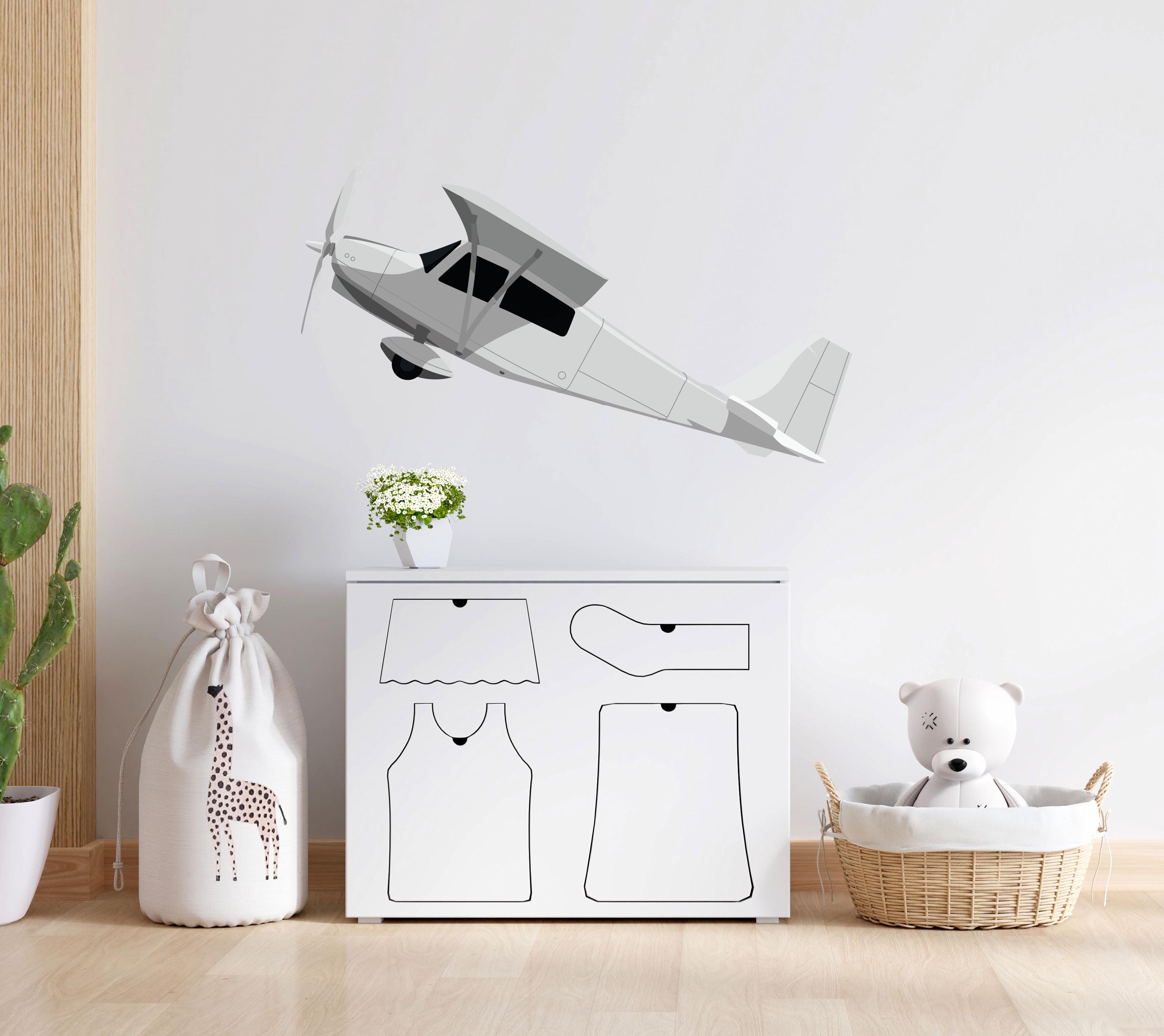 Vintage Plane Wall Sticker , Aircraft Wall Decal , Airplane Wall Art ...
