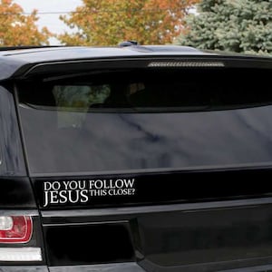 2x Do You Follow Jesus This Cut - Lustiger Auto Aufkleber - Abstand Aufkleber - Lustiger religiöser Aufkleber - Autoaufkleber =