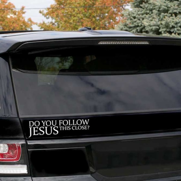 2x Do You Follow Jesus This Cut - Lustiger Auto Aufkleber - Abstand Aufkleber - Lustiger religiöser Aufkleber - Autoaufkleber =