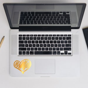 Golden Heart Decal - 2 x  Golden Heart Sticker (variety of Colors) Love Sticker - Heart Sticker - Heart Decal - Love Heart - Heart Laptop