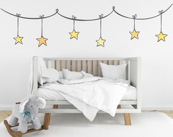 Sterrenmuurstickers - Extra grote muurkunst - Sterrenstickers - Star Boarder Stickers - TheVinylCreations - Sterrenmuurstickers