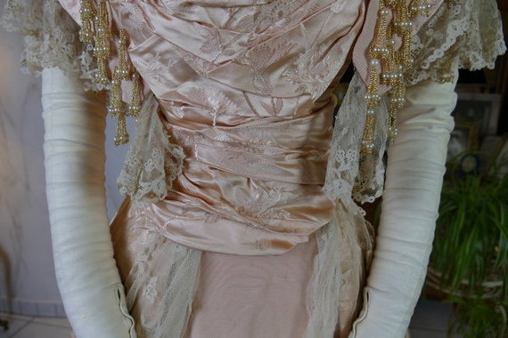 1898 LARUE Ball Gown, Bordeaux-Biarritz, antique … - image 4