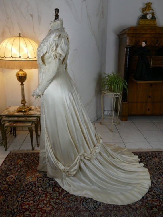 1908 Wedding Dress, antique dress, antique gown, E