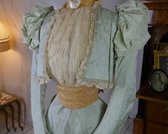 1898 MARIE ROBEL Promenade Gown, Dresden, antique dress, antique gown, antikes Kleid, robe ancienne