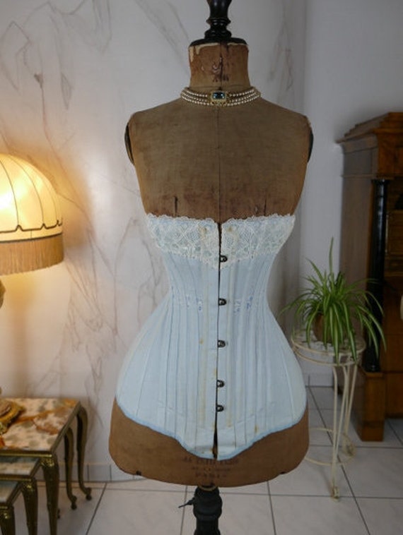 1895 FARFALLA Corset, Italy, antique Corset, Victo