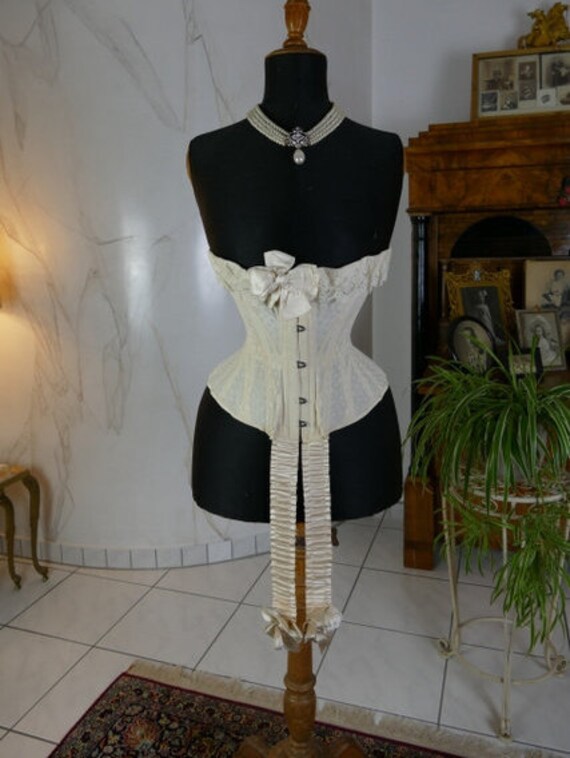 1907 Wedding Corset, antique corset, Edwardian Cor