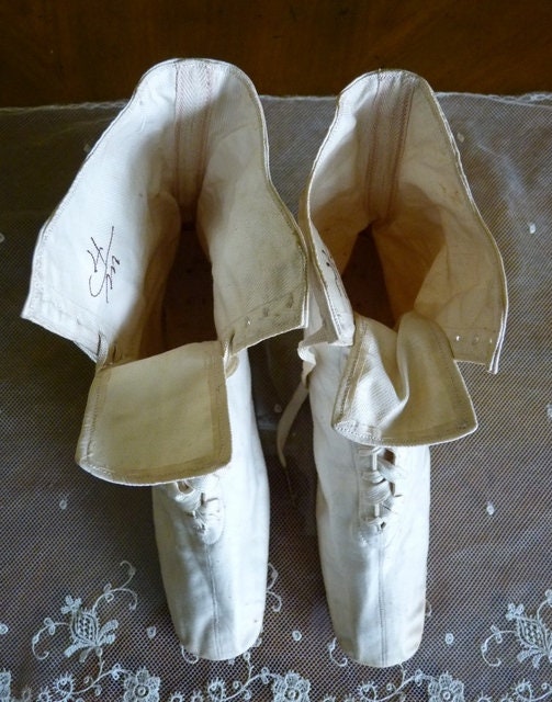 1875 Wedding Cotton Sateen Lace Boots Antique Shoes Antique - Etsy