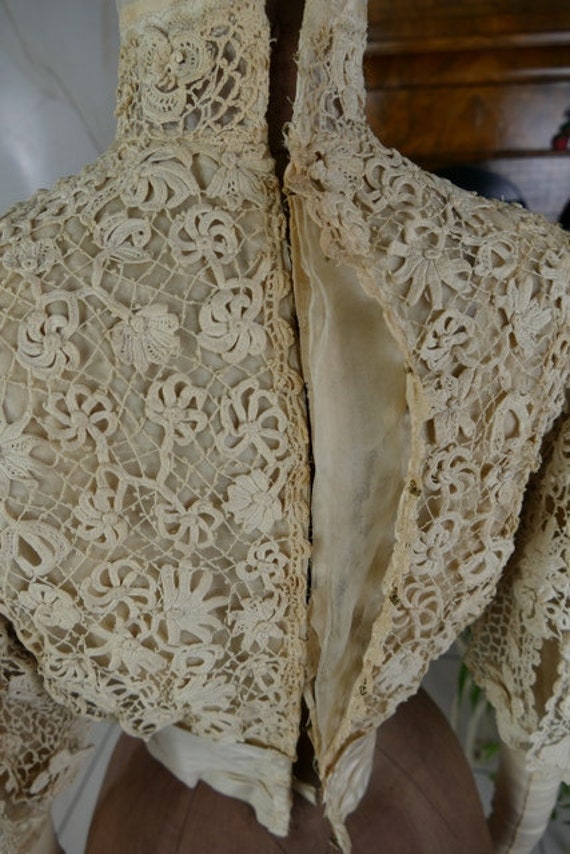 1901 Irish Crochet Lace Blouse, antique blouse, V… - image 9
