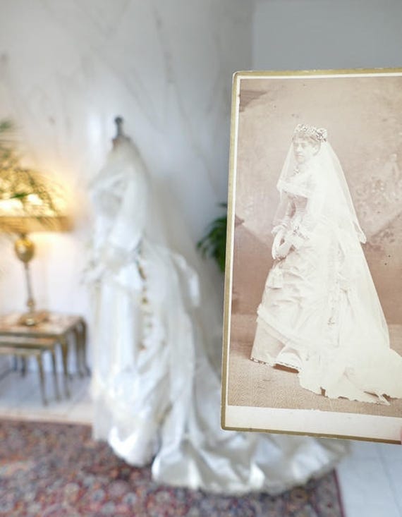 1878 Wedding Dress with the Bride Photograph, incl