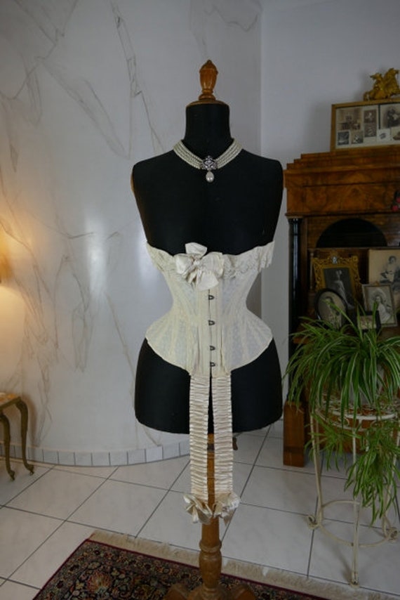 1907 Wedding Corset, antique corset, Edwardian Cor