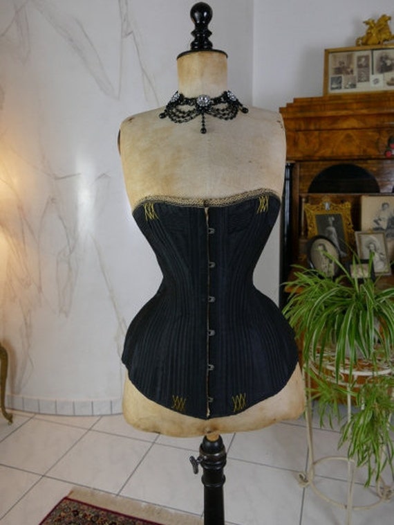 1880s Victorian Korsett, antique corset, Bustle dr