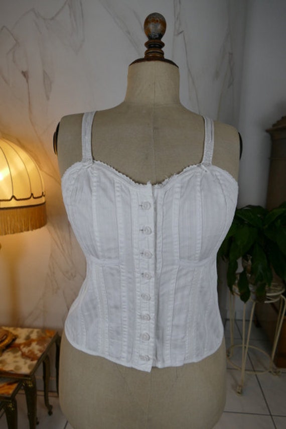 1919 Corset, white Corset, antique corset, Edwardi
