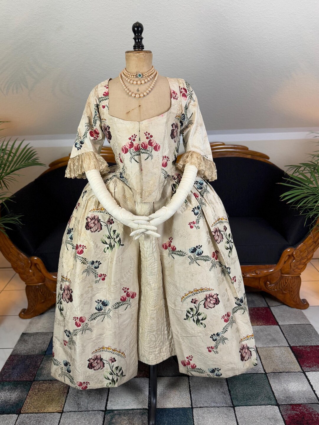 Robe à L'anglaise, British, Ca. 1760, Antique Dress, Rococo Dress ...