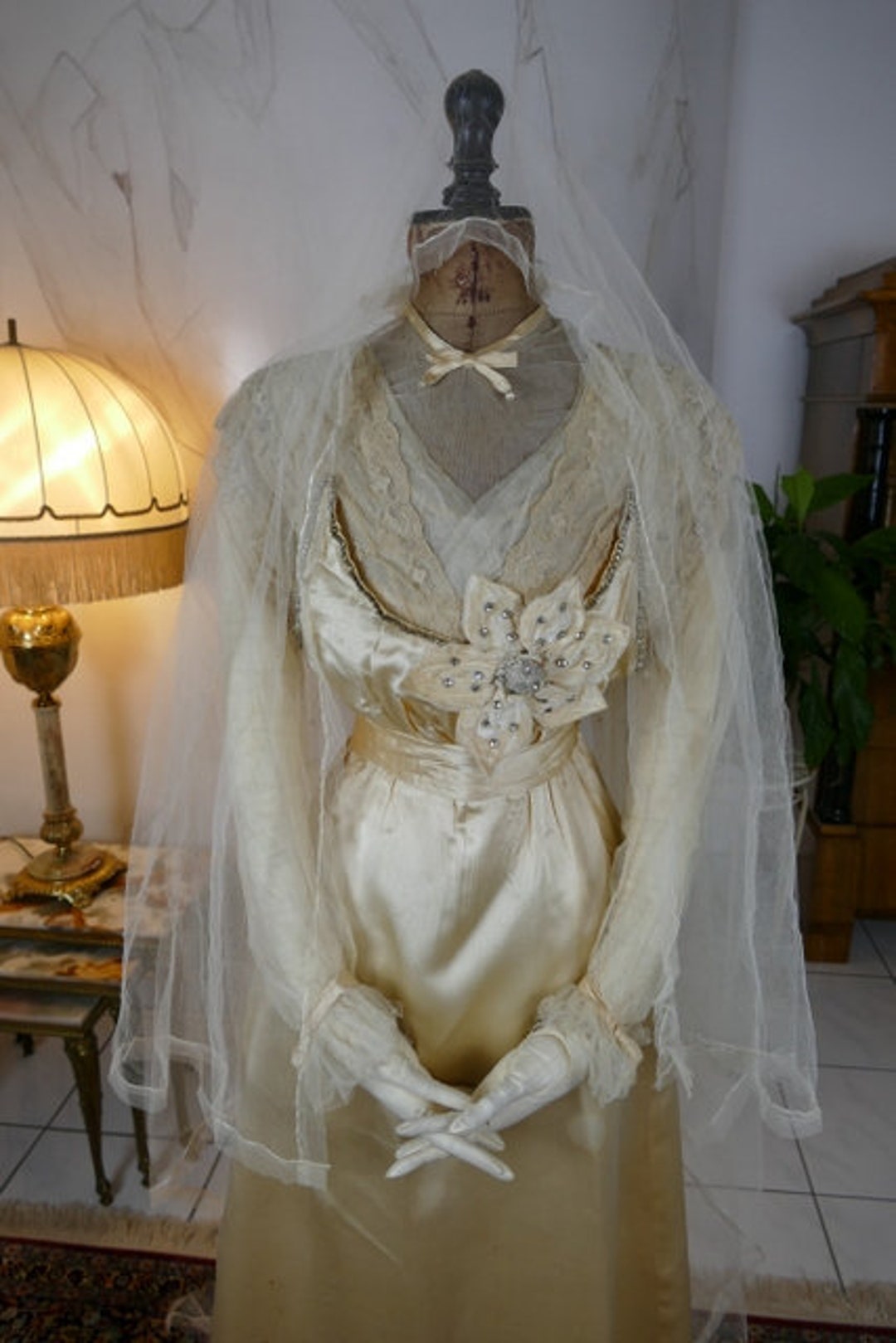 1915 HUGHES STARNES Vestido de novia vestido antiguo vestido antiguo vestido de novias antikes Hochzeitskleid vestido eduardiano Etsy Mexico