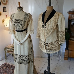 1906 Elegant Walking Ensemble, antique dress, antique gown, Edwardian Dress, Promenade gown, travel dress, antikes Kleid