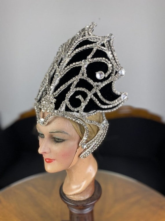 1920s Fancy Showgirl Headdress, late 1920s, antiqu