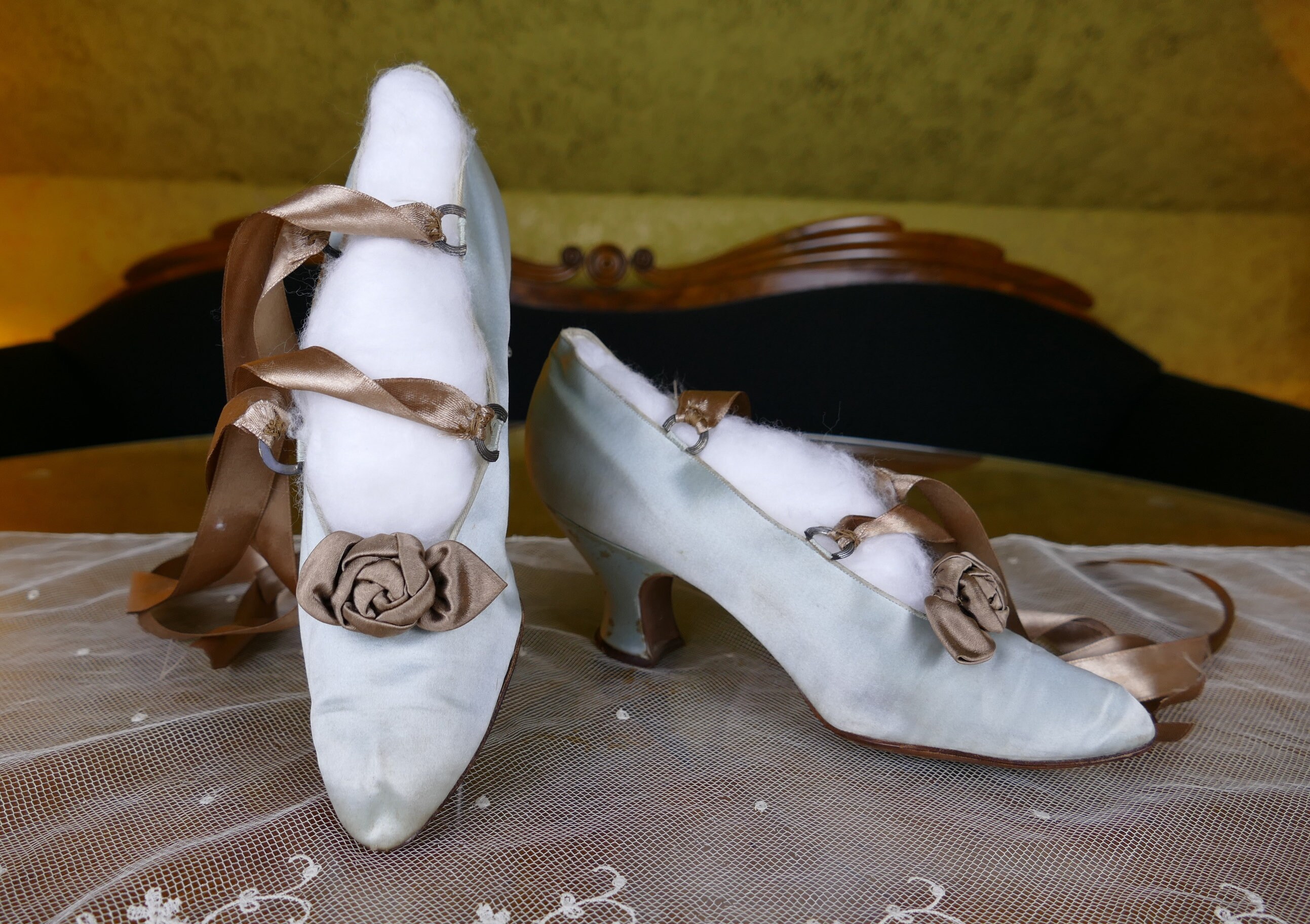 1912 Green Silk Pumps Antique Shoes Edwardian Shoes Antike - Etsy Denmark