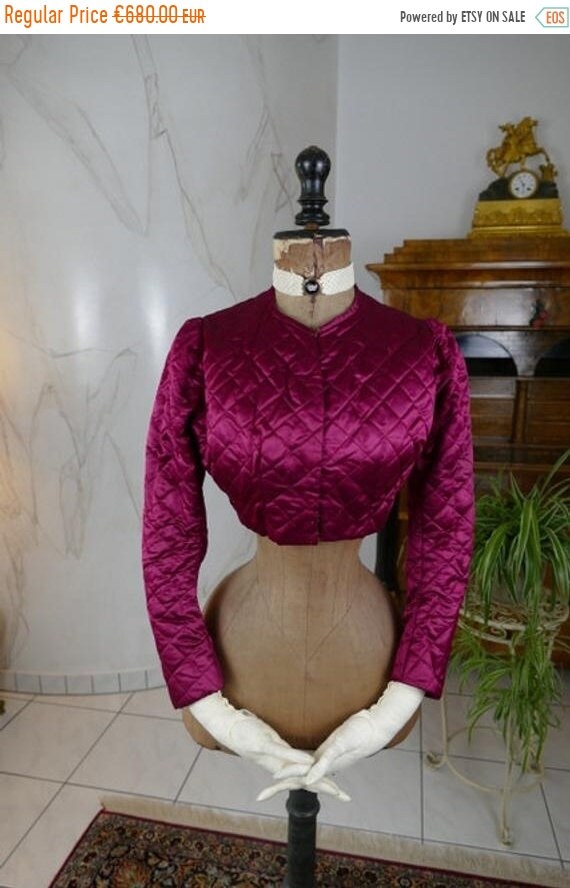 ON SALE 1855 Antique Quilted Spencer, Spencer Jack