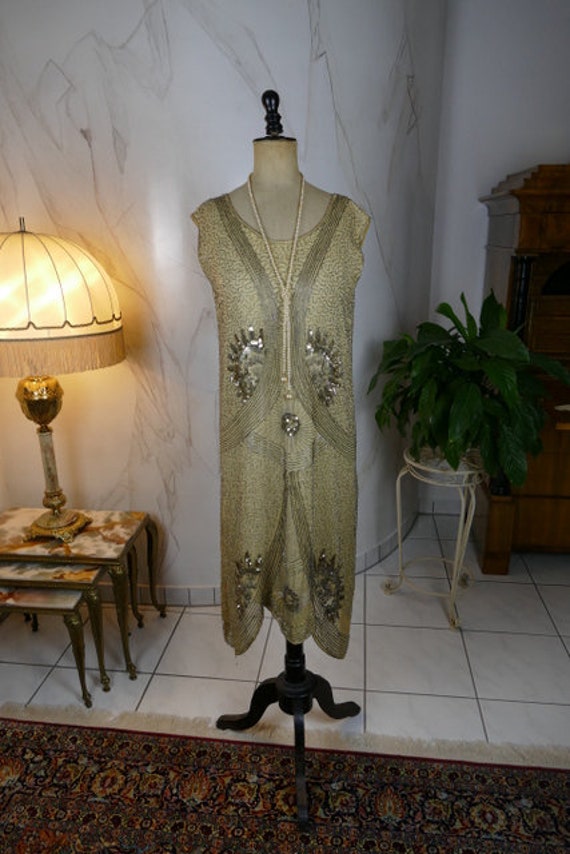 1920 Flapper Dress, antique dress, antique gown, … - image 2