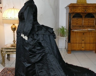 1882 PINGAT, Emile Pingat, antique dress, antique gown, Victorian Dress