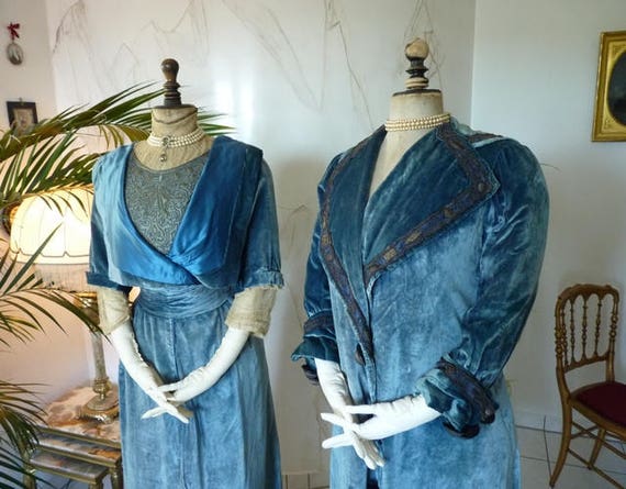 1908 WORTH, House of WORTH, antique walking dress,