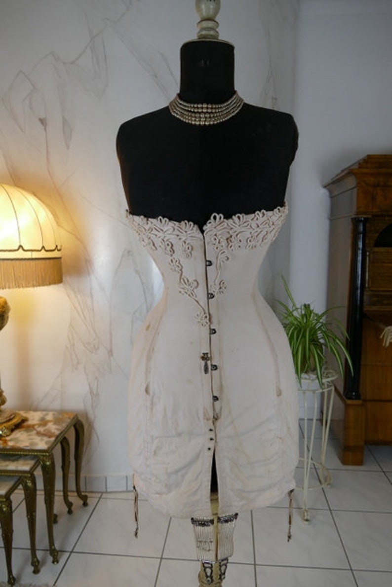 1912 Corset Fibrogéne antique corset Edwardian corset Etsy