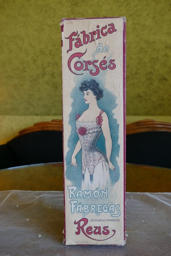 1903 FÁBREGAS Corset Box, antique corset box, Edwa