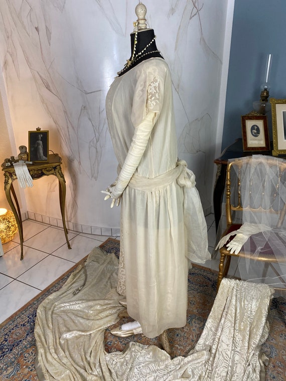 1927 Wedding Dress, antique wedding gown, flapper… - image 8