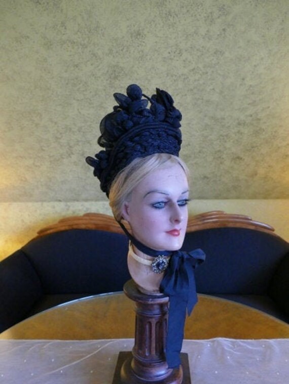 1880s Antique bonnet, Victorian Bonnet, antique ha