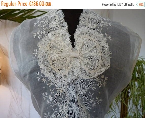 ON SALE 1890 Antique Plastron, Victorian Plastron,