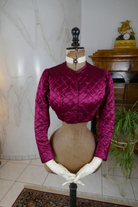 1855 Antique Quilted Spencer, Spencer Jacket, anti