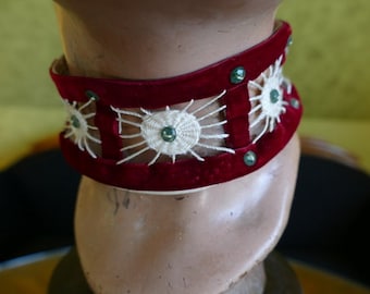 1900-1905 Red Collar, antique collar, victorian collar, edwardian collar, antikes Halsband, jewellery