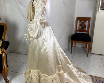 Abito da sposa del 1901, abito da sposa edoardiano, abito da sposa vittoriano, abito da sposa antico, antikes Kleid, antikes Hochzeitskleid