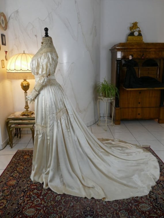 1900 Wedding Dress, antique dress, antique gown, b