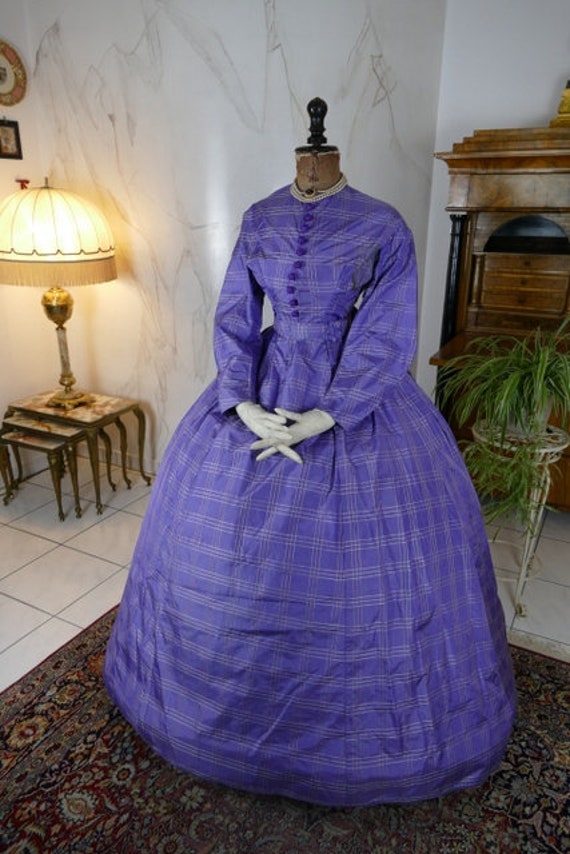 1865-1868 Vestido de crinolina vestido antiguo vestido - Etsy México 1865-1868 Vestido de crinolina vestido antiguo vestido - Etsy México