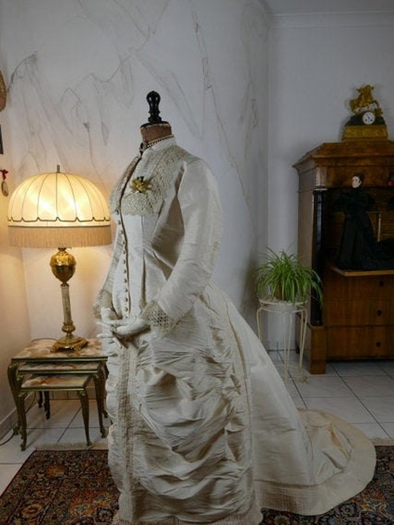 1878 Dress, Wedding Dress, antique dress, antique