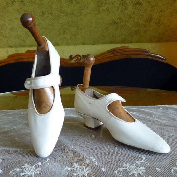 1910 Zapatos de boda, zapatos antiguos, zapatos eduardianos, zapatos de novia