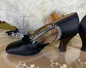 1927 GRAND LUXE Evening Shoes, France, antique shoes, antike Abendschuhe, antike Schuhe, antique pumps, flapper shoes