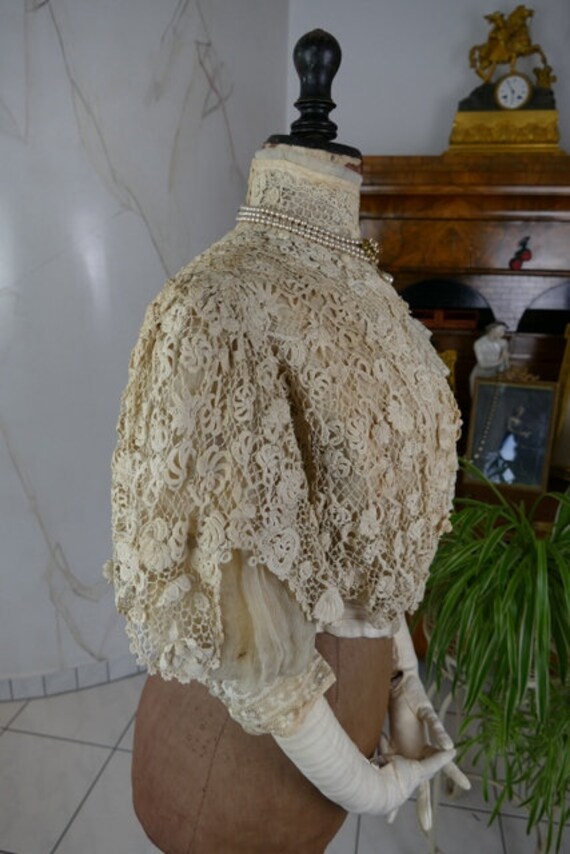 1901 Irish Crochet Lace Blouse, antique blouse, V… - image 8