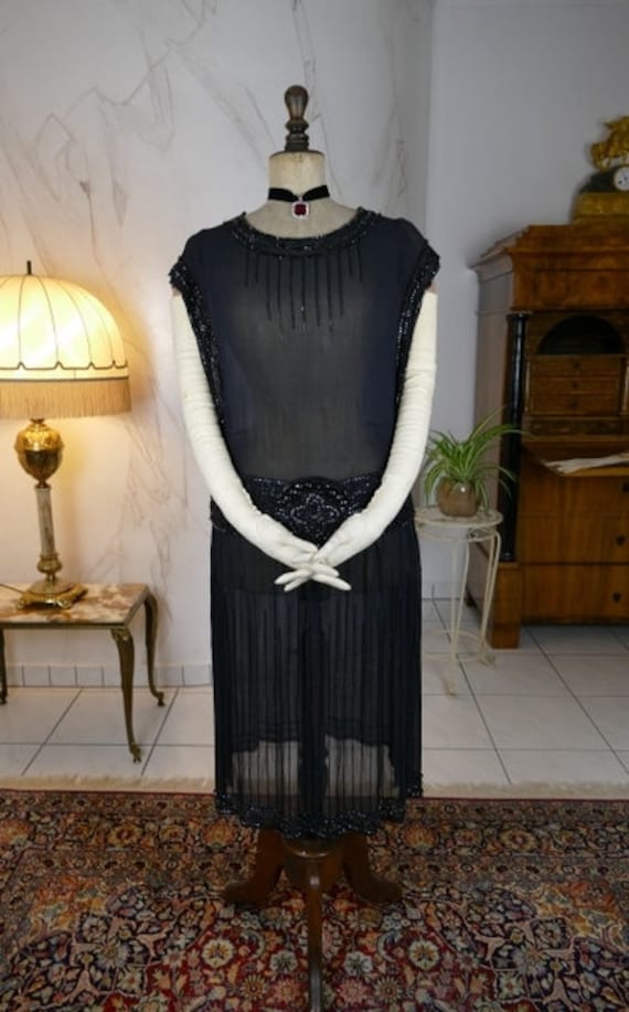 Buy 1924 Beaded Chiffon Flapper Dress, Antique Evening Gown Online in India  - Etsy