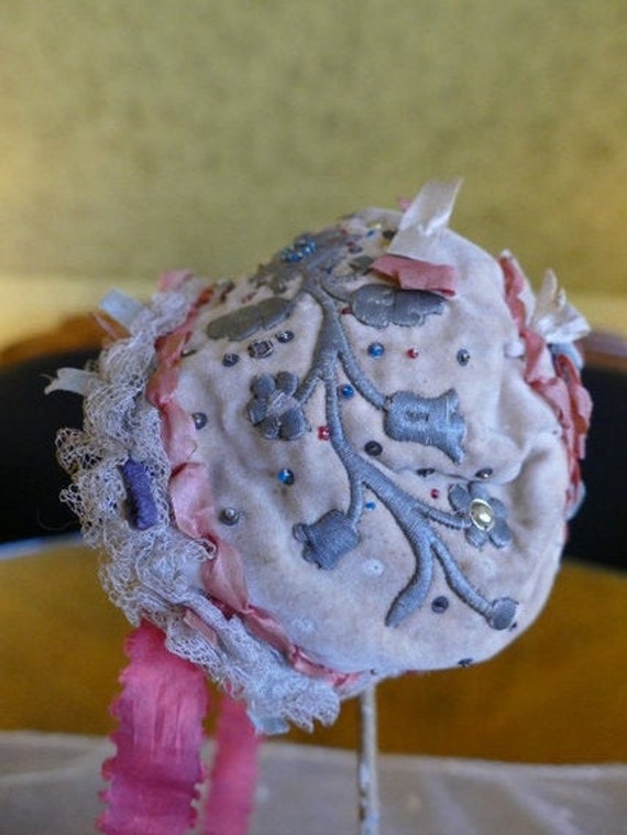 1760 Rococo Baby Bonnet, antique bonnet, rococo bo