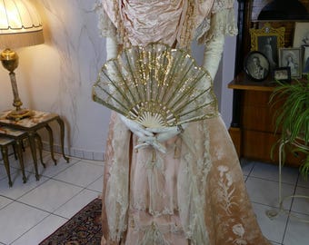 1898 LARUE Ball Gown, Bordeaux-Biarritz, antique ball gown, antique evening dress, Victorian dress, robe ancienne, abito antico