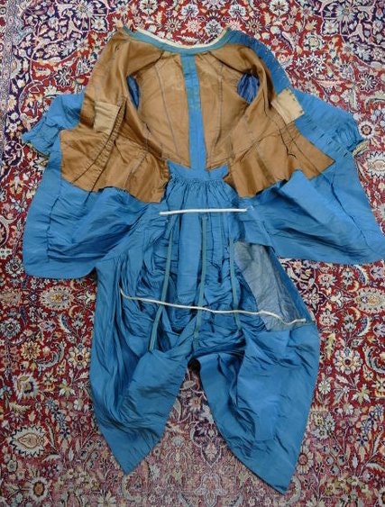 1879 Bustle Gown Blue Princess Style Gown antique dress | Etsy