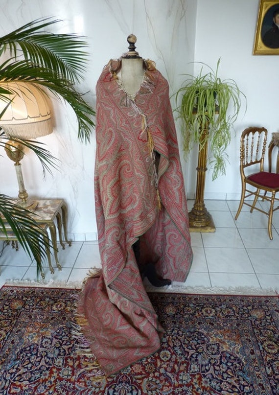 1870-1880 Paisley Shawl, antique scarf, antique sh