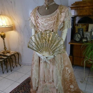 1898 LARUE Ball Gown, Bordeaux-Biarritz, antique ball gown, antique evening dress, Victorian dress, robe ancienne, abito antico