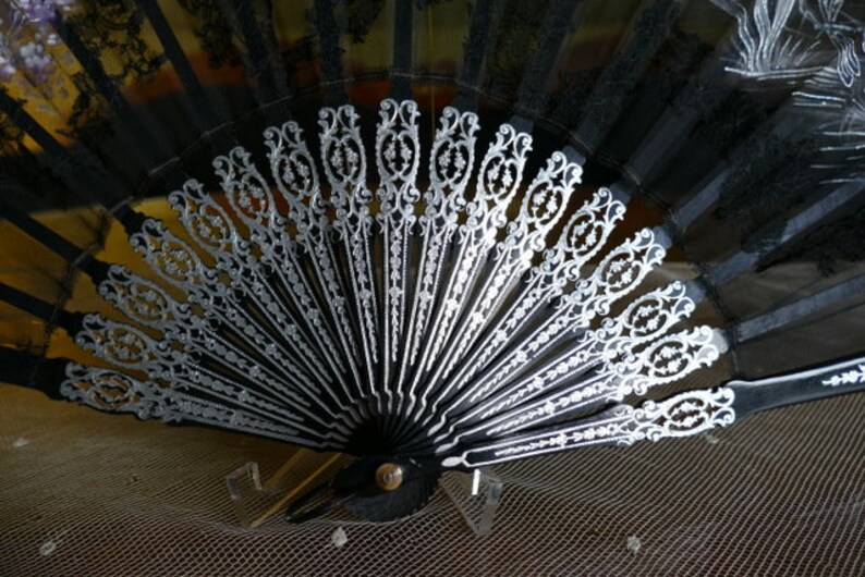 Evening fan Moor Landscape ON SALE 1908 Fan Antique Fan Edwardian Fan